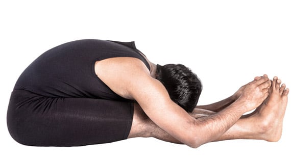 Forward bend pose yoga to increase height